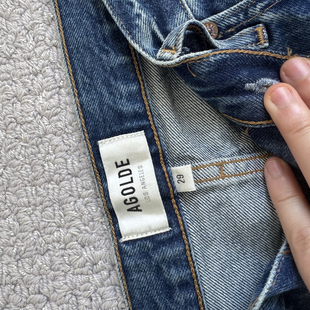 AGOLDE Lana High Rise Straight Jeans Indigo Size 29 - Picture 7 of 9